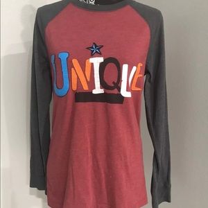 Boys CAT & JACK UNIQUE Long Sleeve T-SHIRT Red Gray Size XL 16 NEW